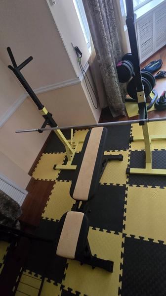 Набор для домашних тренировок штанга и стойка для штанги