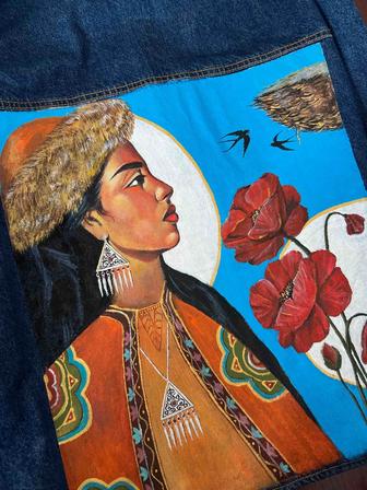 Джинсовая куртка с ручной росписью