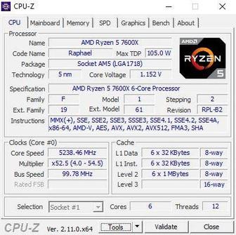 Процессор AMD Ryzen 5 7600X