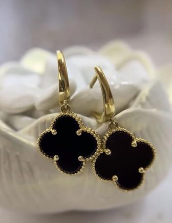 Продам серьги ВанКлиф лимонное золото