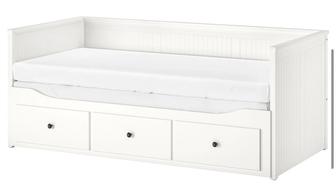 Кровать белая IKEA HEMNES ХЕМНЭС Кушетка с 2 матрасами