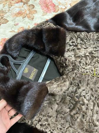 Натуральная шуба из каракуля и меха норки от итальянского бренда Braschi.