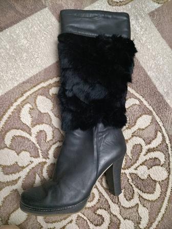 Сапоги зимние кожаные