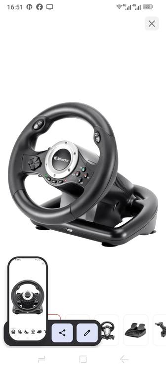 Игровой контроллер Defender Turbo Pro 64291 черный. Игровой руль