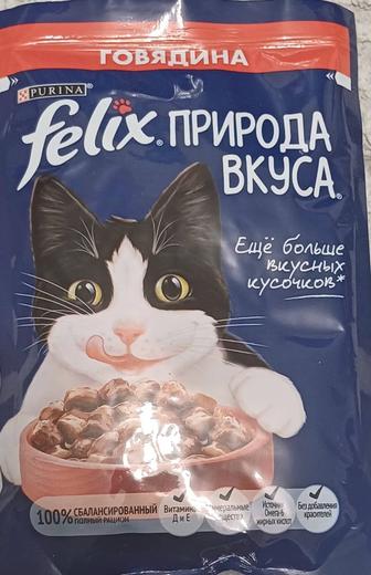 Корм Felix кусочки в желе говядина, томаты 75 г 1 шт