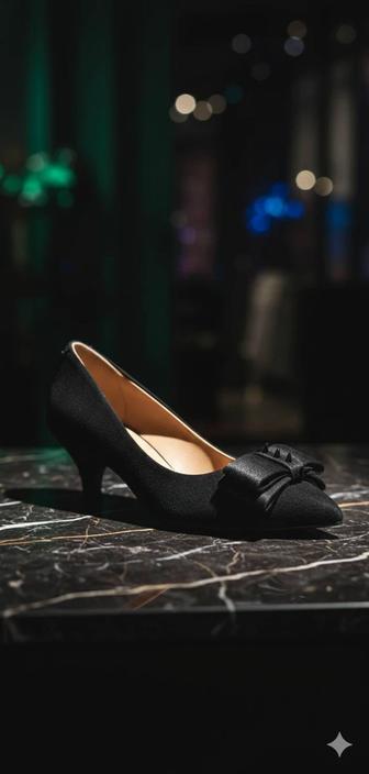 Туфли из черной пони, натуральная кожа, размер 38-38,5