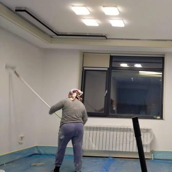 Покраска стен, поклейка обоев, подготовка стен под обои.