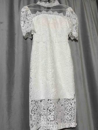 кружевное платье миди, размер 38