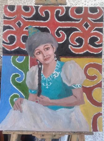 Картина Қамажай қыз на продаже не дорого