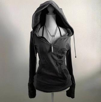 кофта с капюшоном y2k