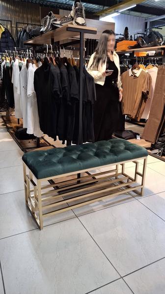 Банкетка на ножках. 100х35. Обувница пуфик. Лофт мебель. Железный пуфик.