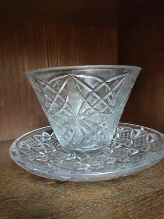 Фруктовница с блюдом .хрусталь.