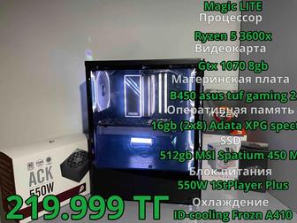 Игровой ПК, Ryzen 5 3600x, gtx 1070, 16gb ram, 512 ssd