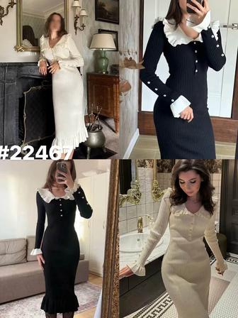 Трикотажное черное платье