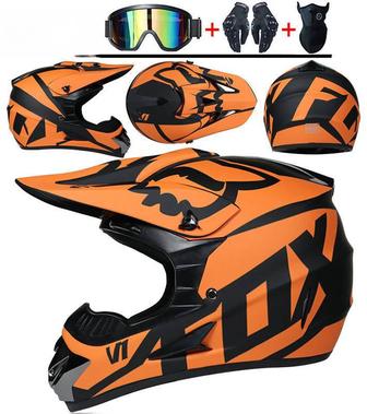 Мотошлем черный, оранжевый L