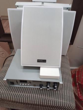 Public amplifier Усилитель фоновой музыки и 3 колонки