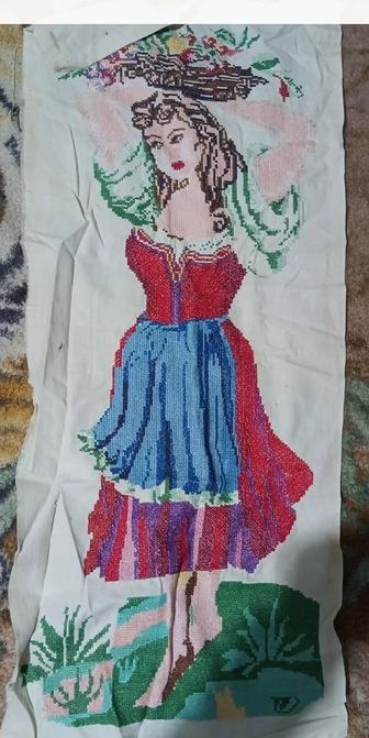 Продам вышивку девушка с фруктами