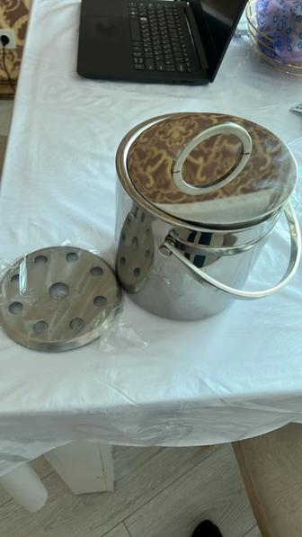 Ведерко для льда, качественная нержавеющая сталь (новое)