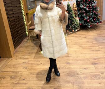 Норковая шуба с соболем