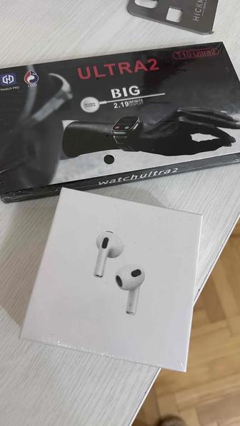 Наушники AirPods Pro 3, в подарок часы