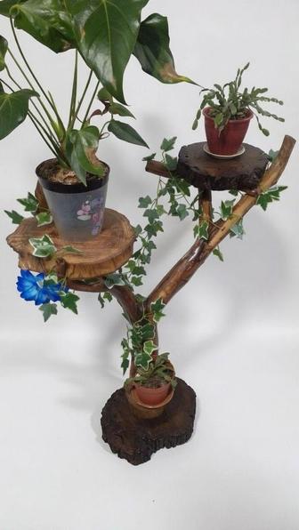 Цветочницы из коряг деревьев.