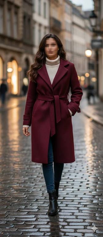 Продаю пальто бордовое