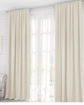 Портьеры 300x270 см 2 шт, велюр, бежевый