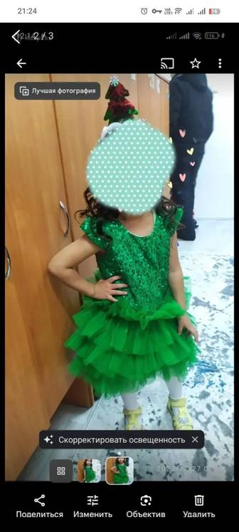 Зеленое платье детское