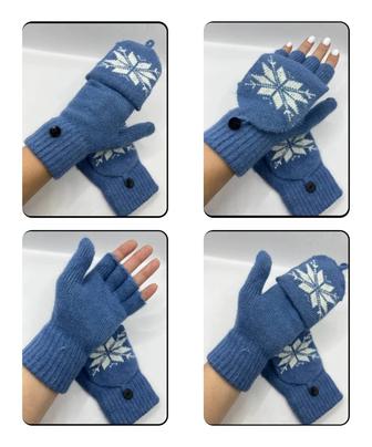 Варежки вязаные без пальцев, митенки