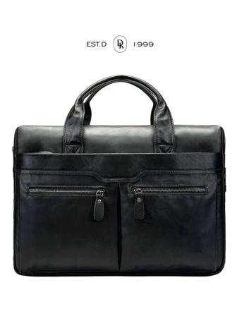 Портфель DK Brand натуральная кожа черный