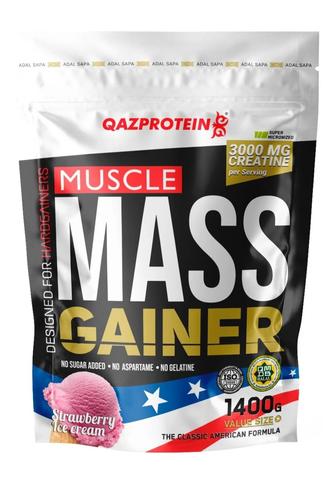 Гейнер Qazprotein Muscle Mass Gainer 1400 г Клубничное мороженое 1400 г