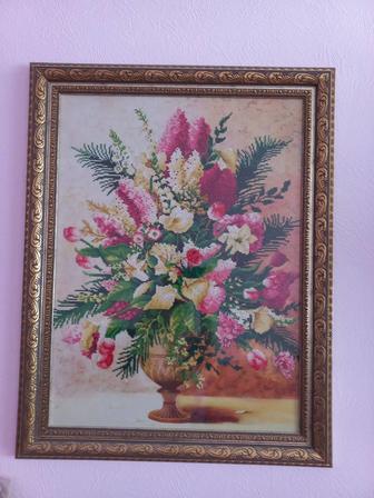 Продам недорого большую картину алмазные стразы в багетной рамке