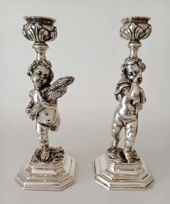 Пара серебряных подсвечников. Francesco Caputo.