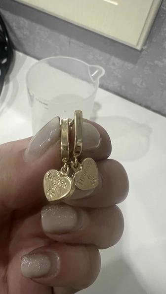 Желтое золото серьги