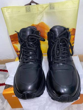 Мужской зимний обувь, натуральный кожа, натуральный мех