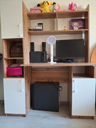 Стол компьютерный с надстройкой Памир ПКС-6, 123х57x160 см, белый