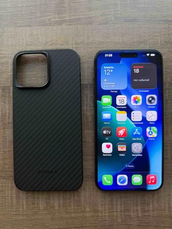 iPhone 15 Pro Max 512Gb Black Titanium и карбоновый чехол Pitaka