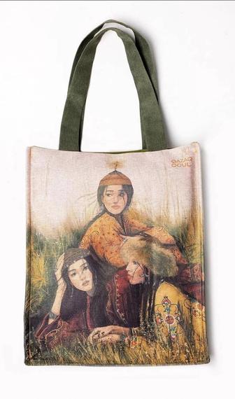 Продам шоппер от QazaqSoul, коллекция Жарқын, принт Арулар