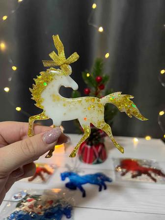 Ёлочные игрушки ручной работы, символ года. Год Лошади