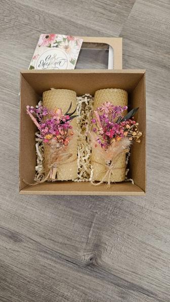 подарочный набор свечи из вощины