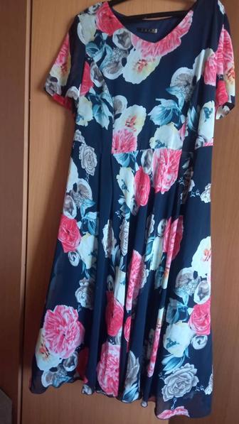 Платье женское Шифоновое с подкладкой,56р,в хорошем состоянии.