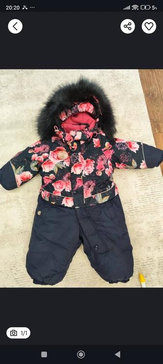 Отдам зимние комбинезоны на девочку 1 годик, размер 80