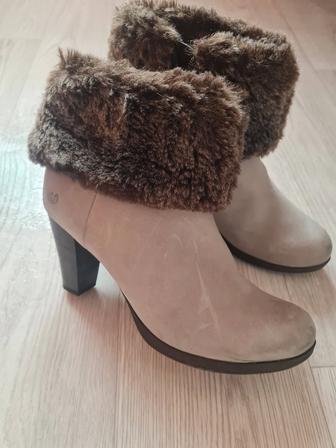 Зимние брендовые женские ботильоны из натуральной кожи