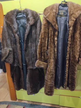 Шубы натуральные, длинные. Норка, ондатра. 48-50 размер.