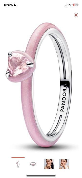 pandora кольцо розовое сердце чакра 19