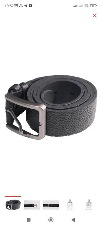 Ремень ZAF Leather натуральная кожа 120 см черный