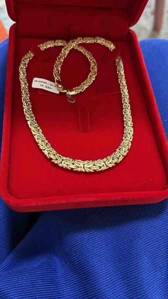 Колье Italy Gold для женщин 585 проба без вставок.Цепочка.Золотая подвеска