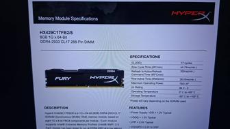DDR 4 Kingston fury hyper/beast 2/8 2933/2666
