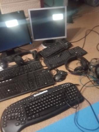 Продам мониторы клавиатуры мышки.б/у