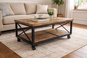 Стильный лофт-столик на колесах